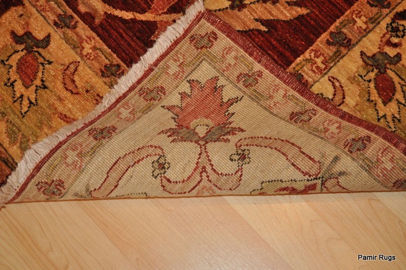 _HAND-MADE_VEGGIE_DYE_5x7 ft. TOP QUALITY MAHAL design *RUG** natural RED, GOLD gallery