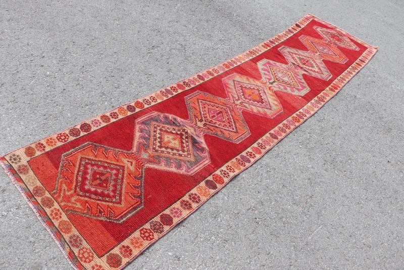 Anatolian Rug, Bedroom Rug, Turkish Rug, Vintage Rug, 2.4x11.2 ft Runner Rug gallery
