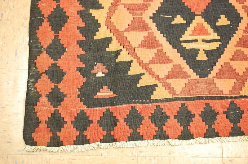 OLD,ANTIQUE VEGETABLE DYE CAUCASIAN SHIRVAN KILIM RUG 4.3x11.8 RARE SIZE gallery