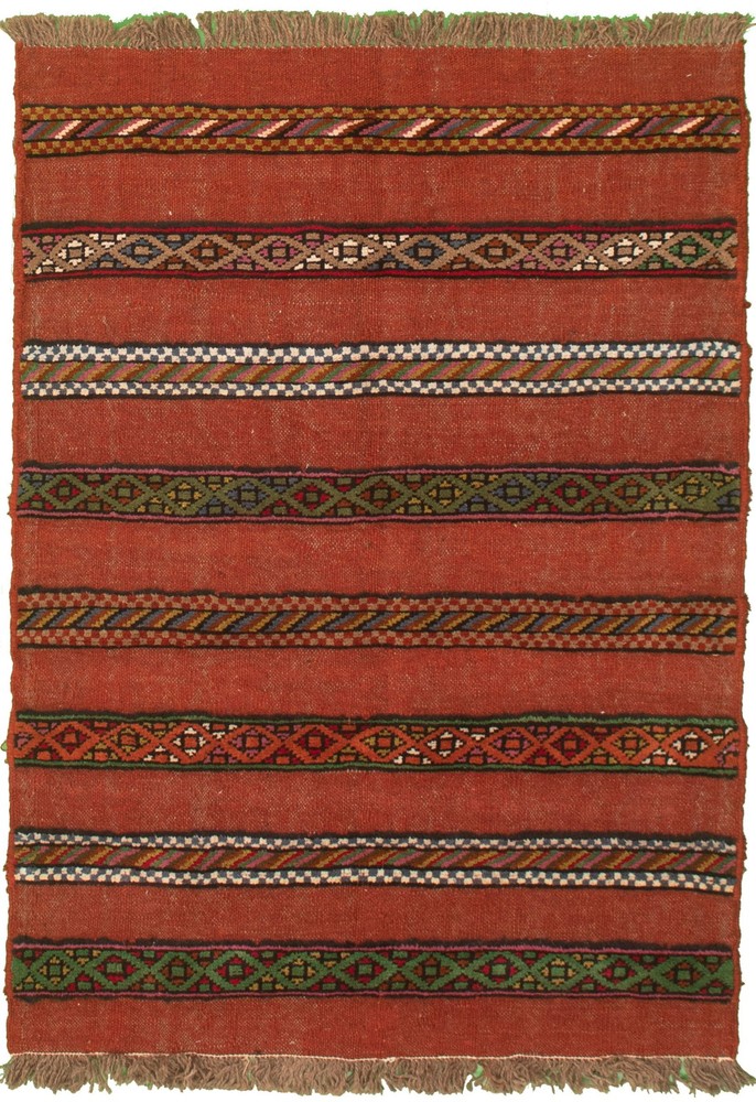 Vintage Hand Woven Area Rug 3'5" x 5'0" Traditional Wool Oriental Carpet