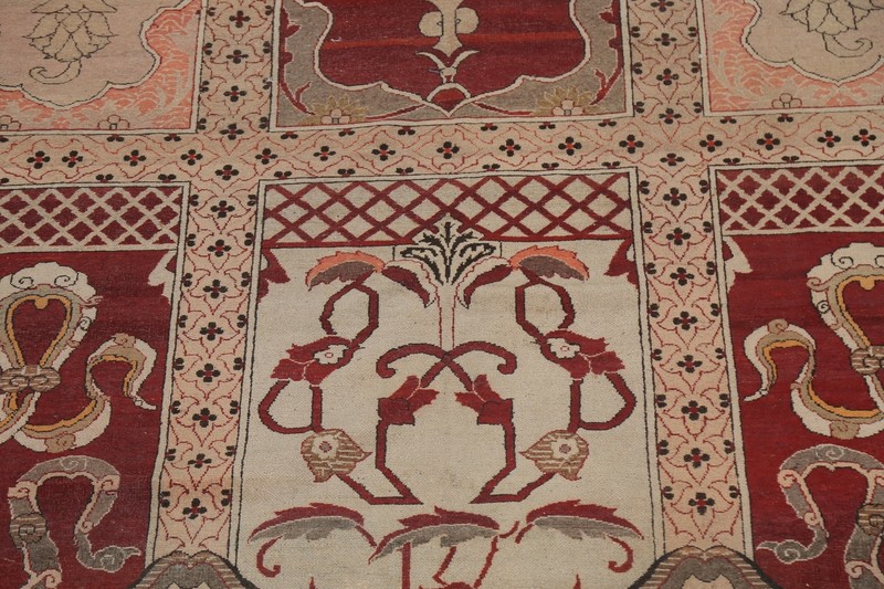 Pre-1900 Antique Geometric Agra Vegetable Dye Oriental Area Rug Handmade 10'x14' gallery