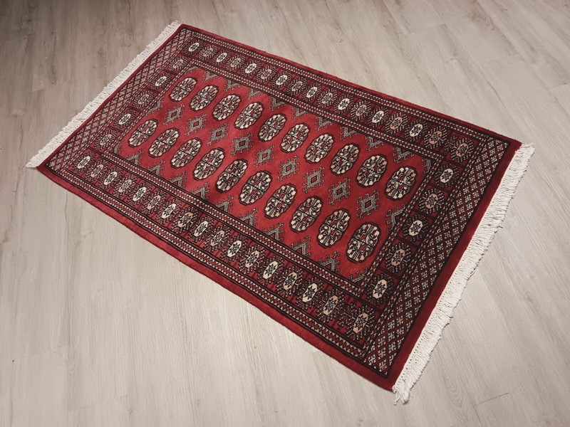 3x5 All-over-Pattern Deep Red Handmade-Turkish-Knotted Fine Soft Wool Rug 586316 gallery