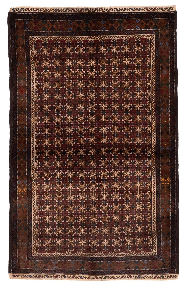 Traditional Vintage Hand-Knotted Area Rug 4'0" x 6'3" Oriental Wool Carpet