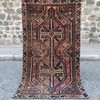 Antique Persian Patterned rug 2.4 x 4.33 ft Vintage Handmade Wool Rug 73 x 132cm gallery