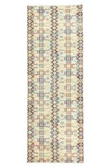 Vintage Tribal Turkish Oushak Runner 2.7×7.3 Ft – Handmade Wool Geometric Rug