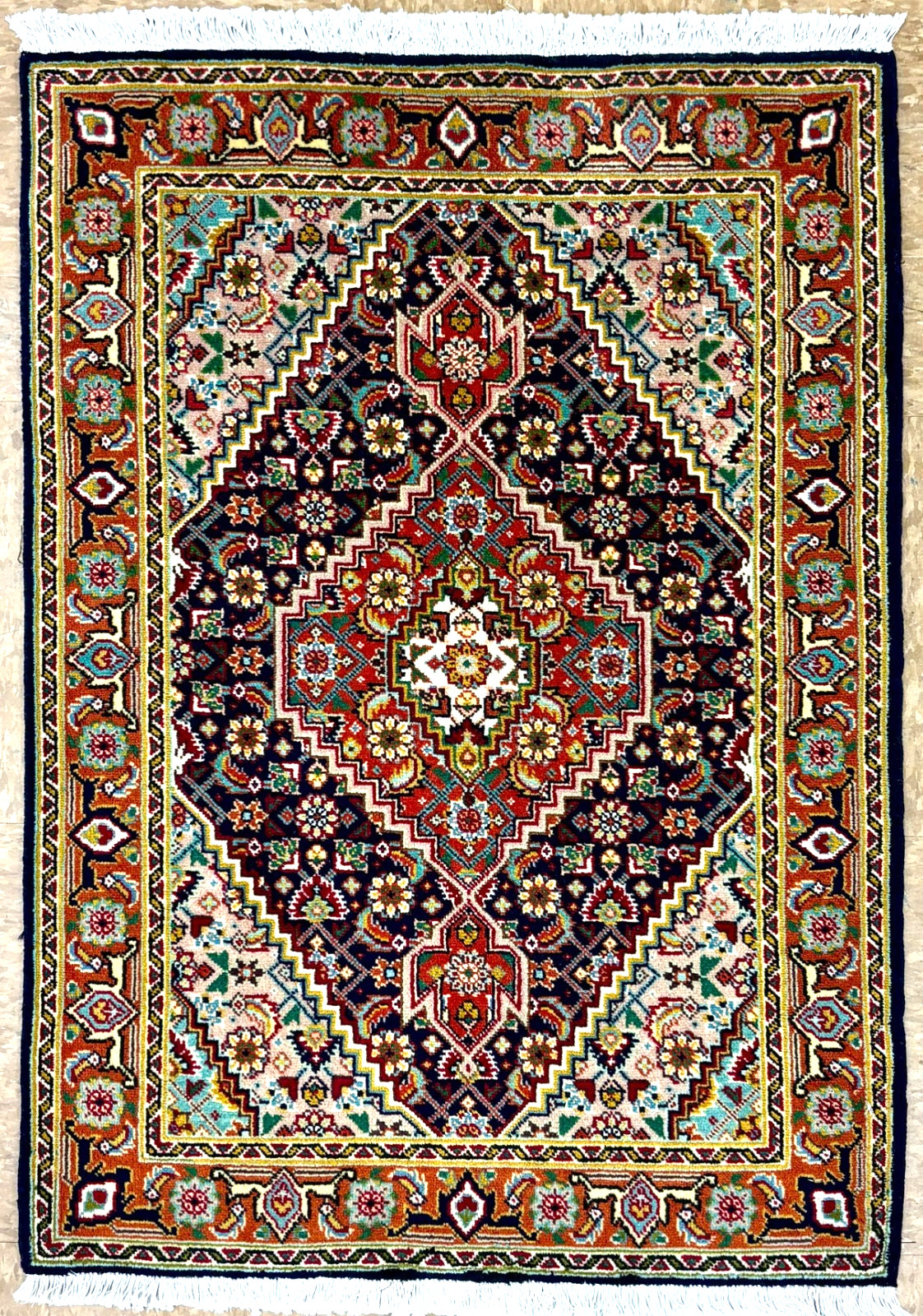 Vintage Hand Knotted Wool Area Rug 2x3 Navy Blue Tribal Oriental Boho Home Decor gallery