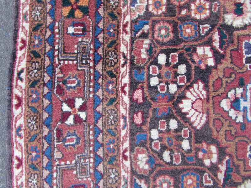 Fine Vintage Hand Made Traditional Oriental Wool Faded Blue Grey Rug 212x133cm gallery