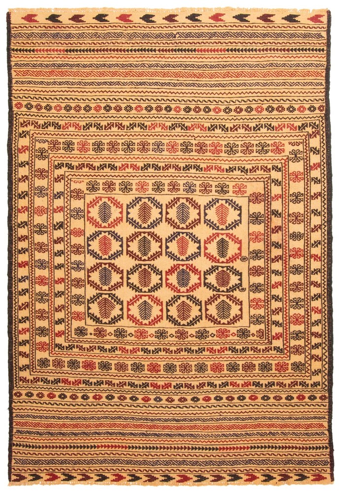 Vintage 4'6" x 6'5" Traditional Wool Hand Woven Oriental Area Rug