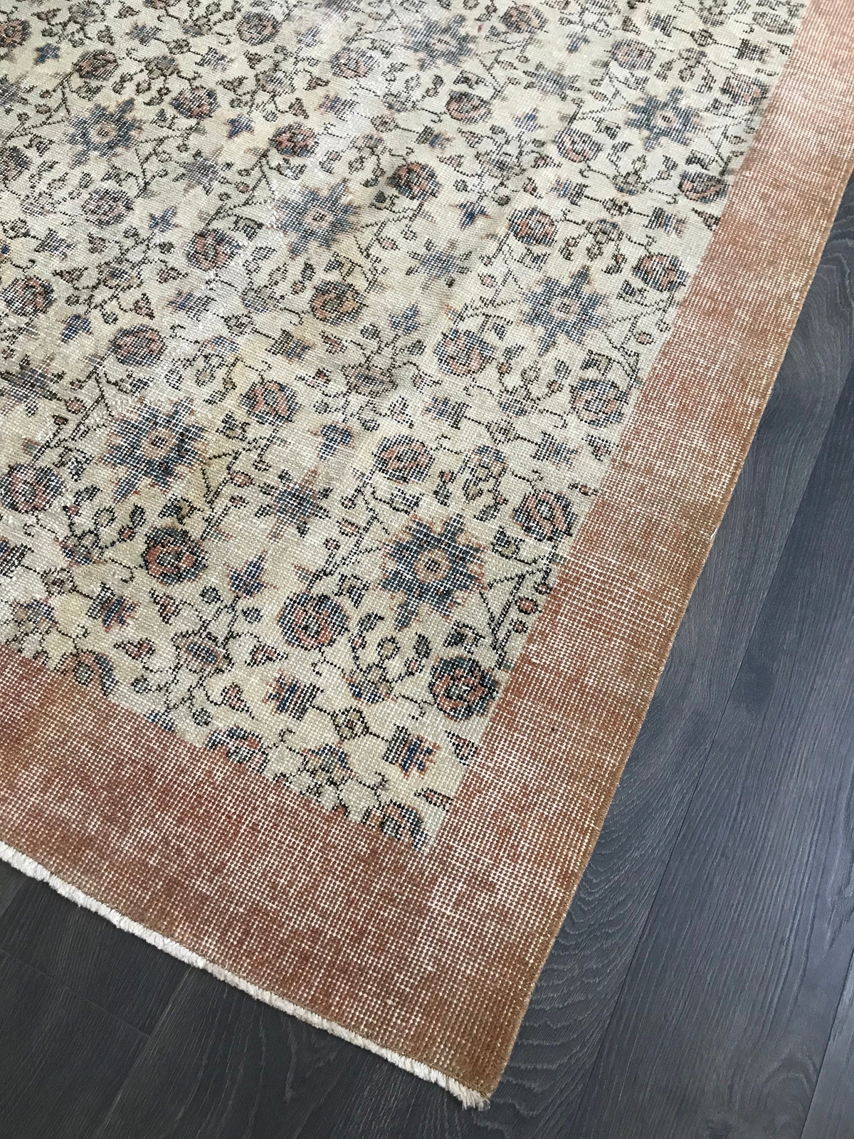 4.5x8.0 Large Vintage Orange Turkish Oushak Rug gallery