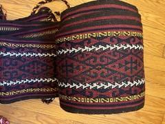 Vintage fabric Turkman Caucasian handwoven tribal tent band wrap, authentic