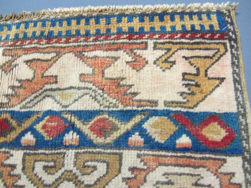 24" x 24" Turkish Vaghireh Sampler Rug Soft Wool Semi-Antique Muted Colors gallery