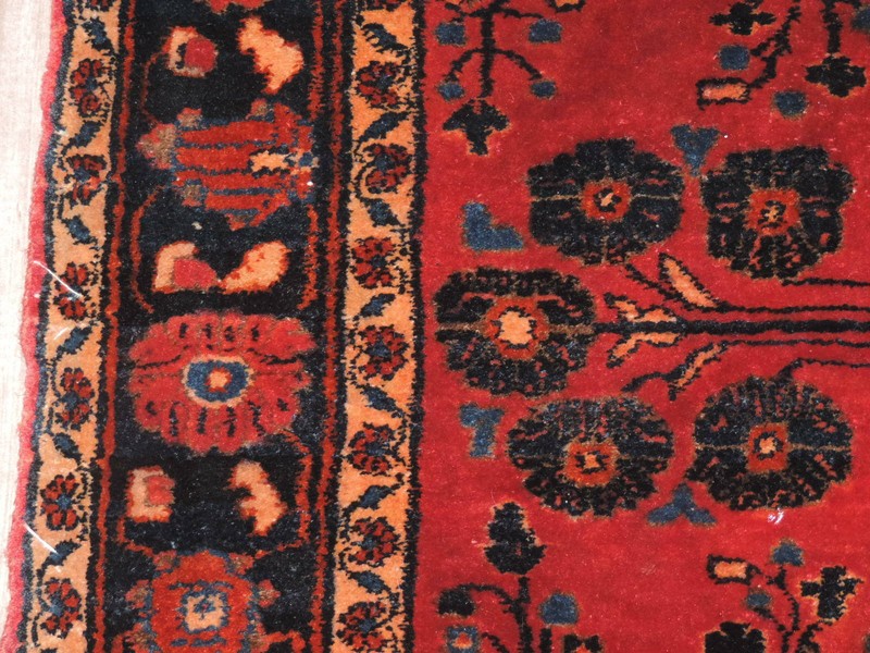 4x5ft. Handmade Oriental Floral Sarouk Wool Rug gallery