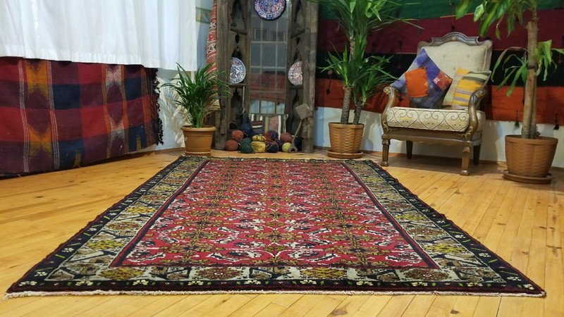 Vintage 1920-1930's Floral Turkish Tribal Rug 5 × 9'6" gallery