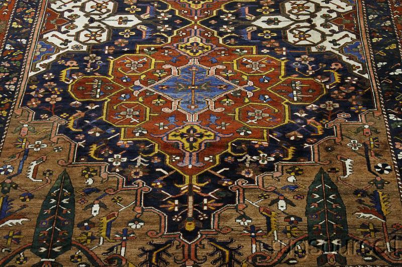 Pre-1900 Vegetable Dye Bakhtiari Palace size Hand-made Antique Rug 12x17 gallery