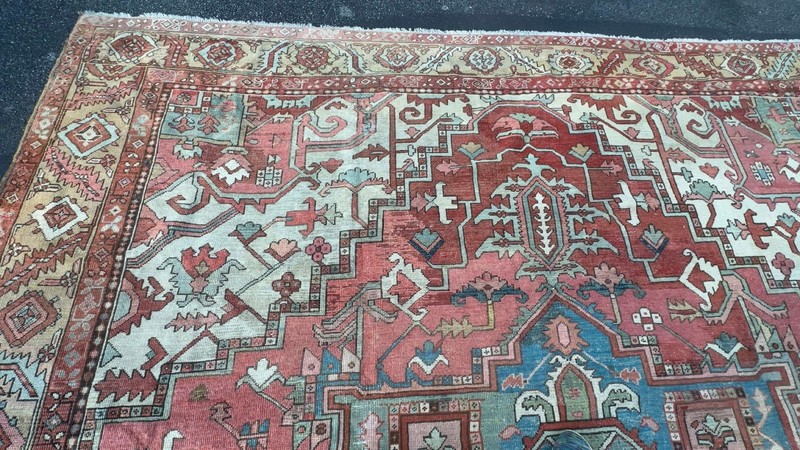 ANTIQUE HAND WOVEN KAZAK HERIZ SERAPI 11X11FT RUGS gallery