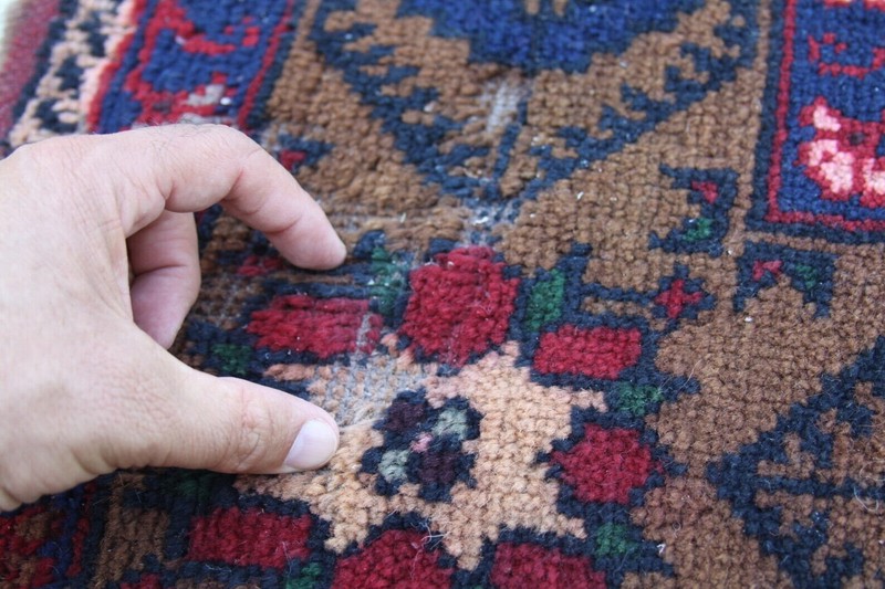 Turkish Carpet Stunning Antique 1940-1950s Indigo Blue Wool Pile Tribal Area Rug gallery