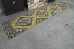 3×11 ft, turkish rug runner, hand-knotted vintage runner, oushak runner rug, 50