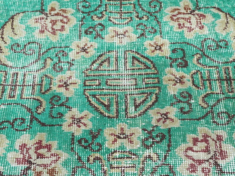 Distressed Turkish Carpet, Large Area Rug, Handmade Mint Green Carpet 83"x126" gallery