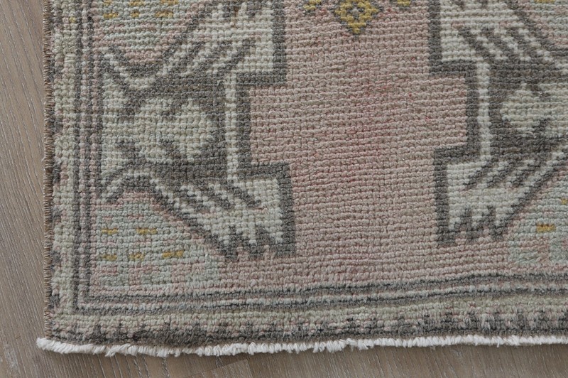 2x3 Vintage Oushak Rug, Hand Knotted Wool Turkish Small Area Mat Anatolian gallery