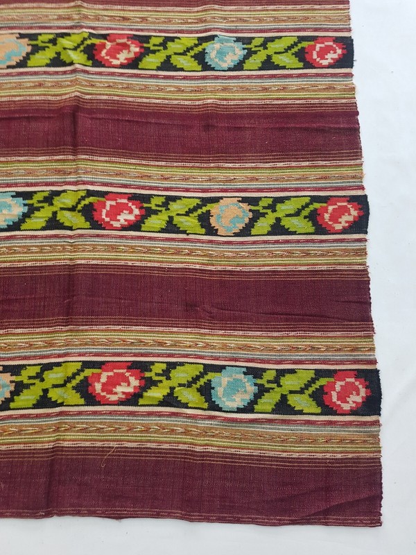 Vintage Handmade Traditional Romanian Floral Kilim Floor Rug Carpet 188x145 cm gallery
