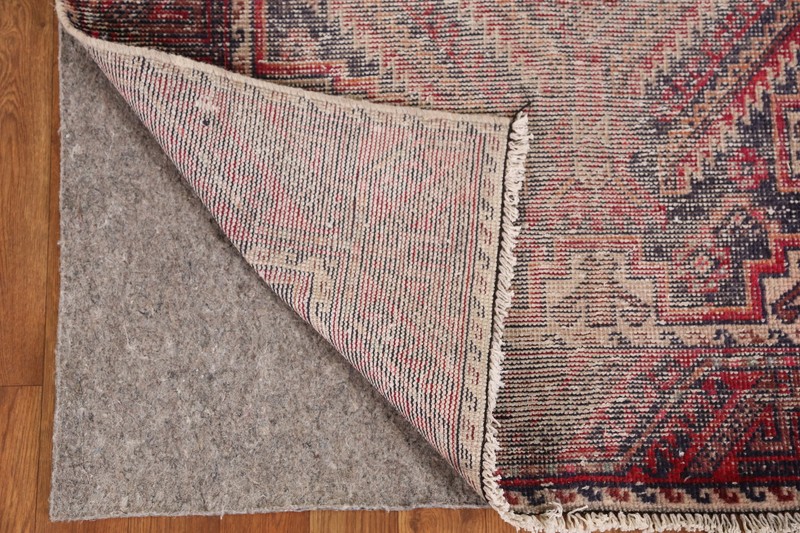 Navy Blue & Red Balouch 10 ft Runner Rug Vintage Hand-made Hallway Carpet 3x10 gallery