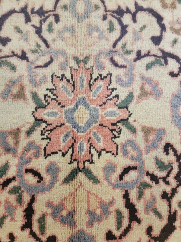 Antique Oriental Hand-Knotted Wool Area Rug Mahal Salmon/Ivory/Green 5' x 6'6" gallery