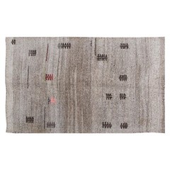 5’7 x 9’8 ft Goat Hair Solid Kilim Rug,Vintage Minimal Kilim,Turkish Kilim