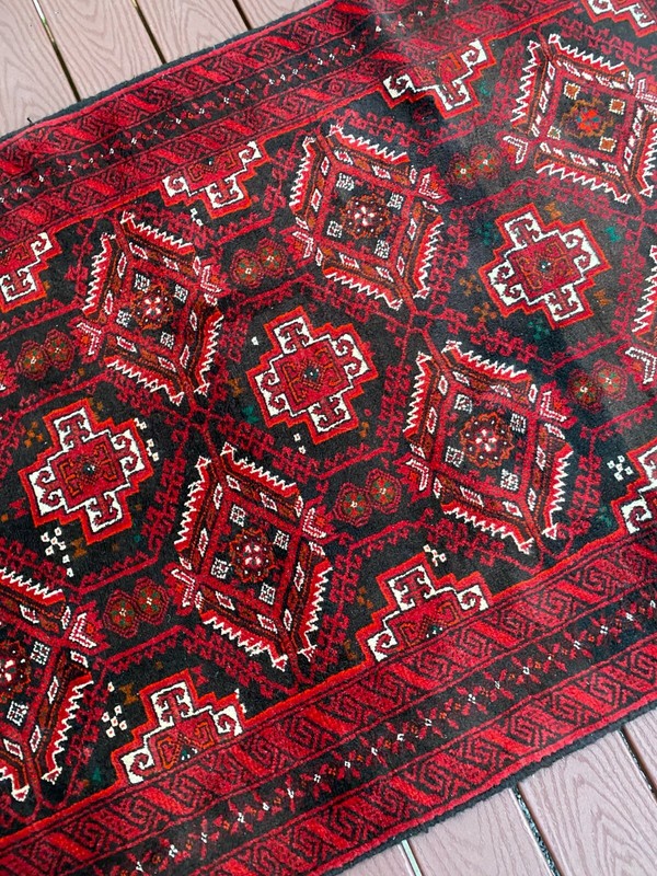 Fine Quality Handmade Afghan Tribal Geometric Accent Rug 4x7 Natural Dyes & Wool gallery