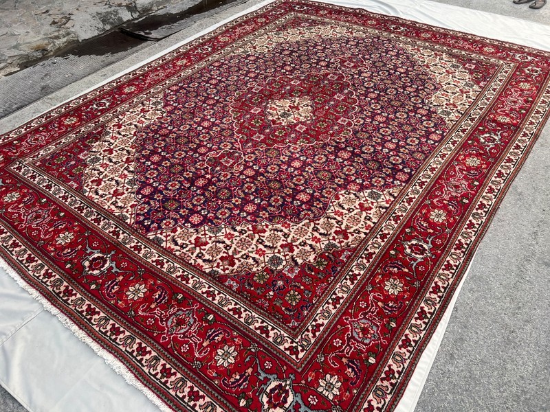 Antique 1900s Hand-Knotted Ardebil Rug | Low Pile Oversized Caucasian Style Rug gallery