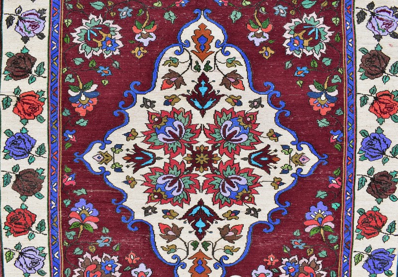 Caucasian Rug 5x10 Handwoven Wool Rug ANTIQUE Vintage Sumak Kilim 176x316cm gallery