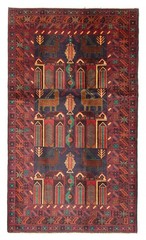 Vintage Dark Navy Traditional 3’9″ x 6’8″ Hand-Knotted Oriental Wool Area Rug