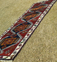 Masterpiece Cr1920-1940s Antique Kurdish Tribal Tent-Woven Runner Rug 3’4″×9’9″