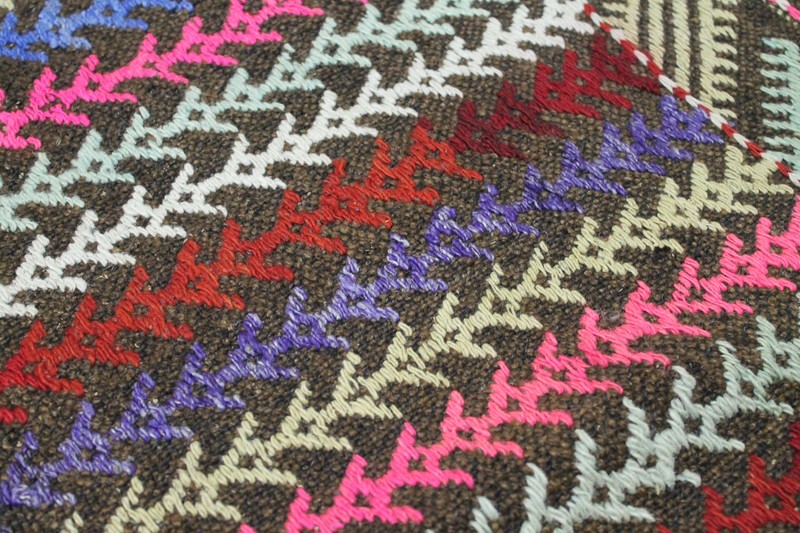 Turkish Kilim Rug 40''x50'' Hand Woven Adana Cicim Kilim 103x129cm gallery