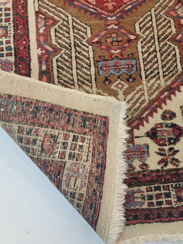 Antique Oriental Hand-Knotted Wool Runner Collectible Serapi Sarab 3'4" x 15'3" gallery