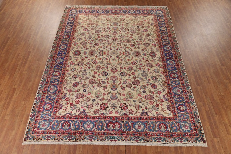 Ivory Wool Handmade Floral Signed Kashmar Living Room Rug Area Carpet 10x13 gallery