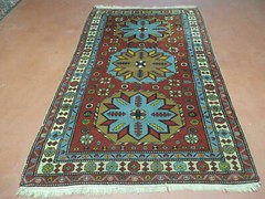 4′ X 6′ Vintage Handmade Caucasian Shirvan Russian Armenian Wool Rug Colorful