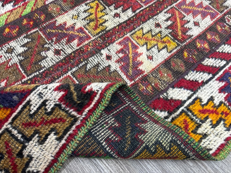 3x9 One of a Kind Hand-Knotted Wool Vintage Turkish Hallway Runner, 2.6x8.7 ft gallery