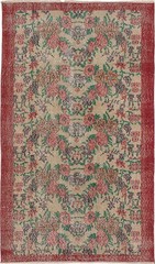 Vintage Hand-Knotted Area Rug 3’8″ x 6’5″ Traditional Oriental Wool Carpet