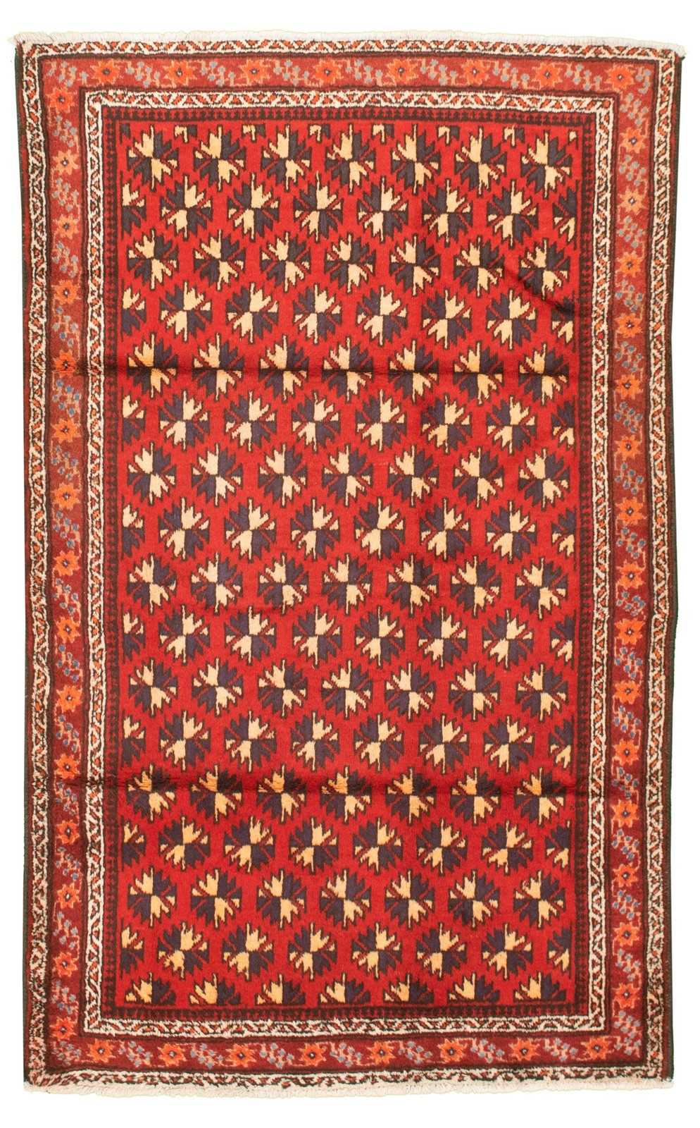 Vintage Red Traditional 4'3" x 6'11" Hand-Knotted Oriental Wool Area Rug gallery