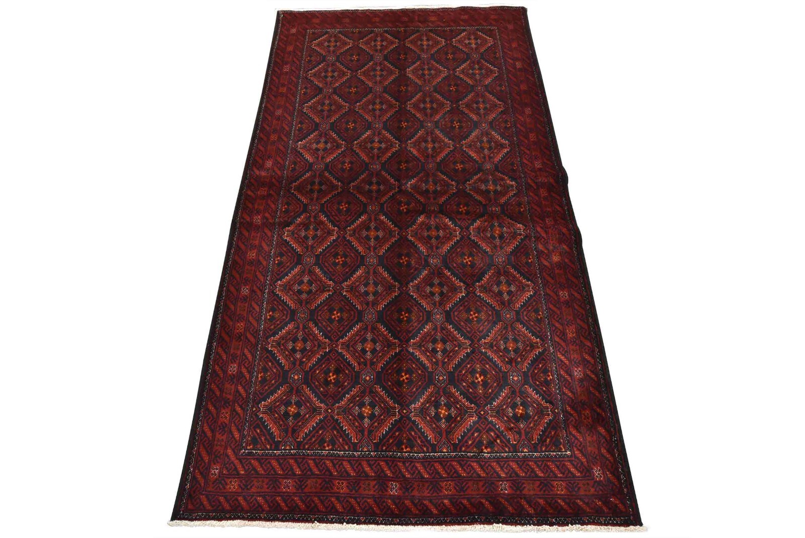 Baloch Rug 3'8'' x 6'9'' Blue Wool Vintage Tribal Hand-Knotted Oriental Carpet gallery