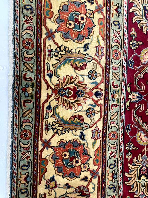 Antique Oriental Hand-Knotted Wool Area Rug Red/Beige/Blue/Green 10' x 13' gallery