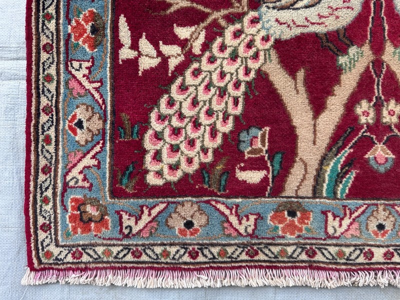 COLLECTORS' ITEM Stunning Vintage Peacock Peafowl Shikargah Pictorial Wall Hang gallery