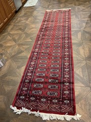 Unused Vintage Bokhara Turkman rug runner 10′ 7″ by 32″ Very nice shape