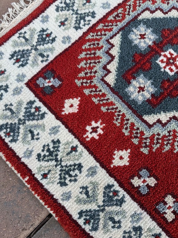 Brand New Thick & Soft Runner Handmade in India,Geometric Kazakh Design, 2'x8' gallery