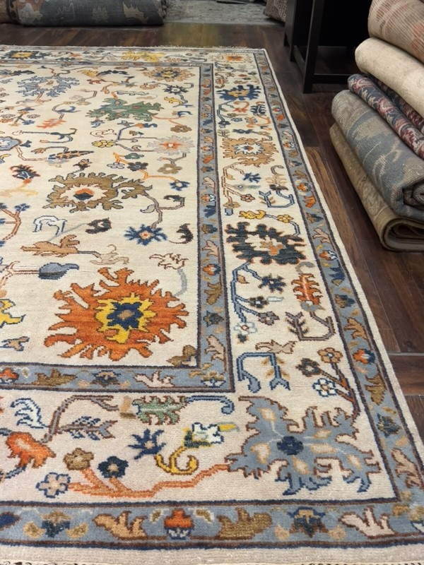 Genuine Hand Knotted Turkish Oushak Heriz Geometric Area Rug Carpet 9’2x11’9”,65 gallery