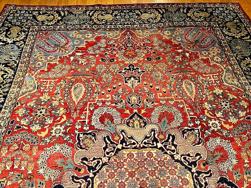 8 x 12 FT HAND KNOTTED HIGH QUALITY VINTAGE CLASSIC 1930S ORIENTAL WOOL RUG gallery