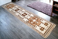 3×13 Runner Rug Hand Made Rug Hallway Decor, Boucherouite Style Bohemian Rug