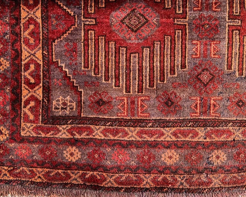 Handmade Afghan Caucasian Rug 3.10 x 6.2 ft – Vintage Geometric Floor Decor gallery