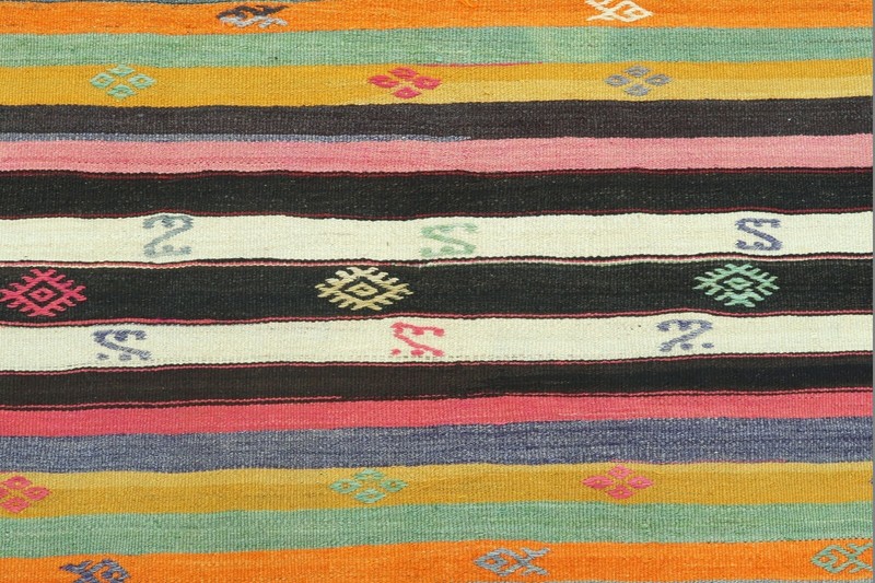 Vintage Turkish Kilim, Large Rug, Striped Rug, Teppiche 69"X99" Area Rug Carpet gallery