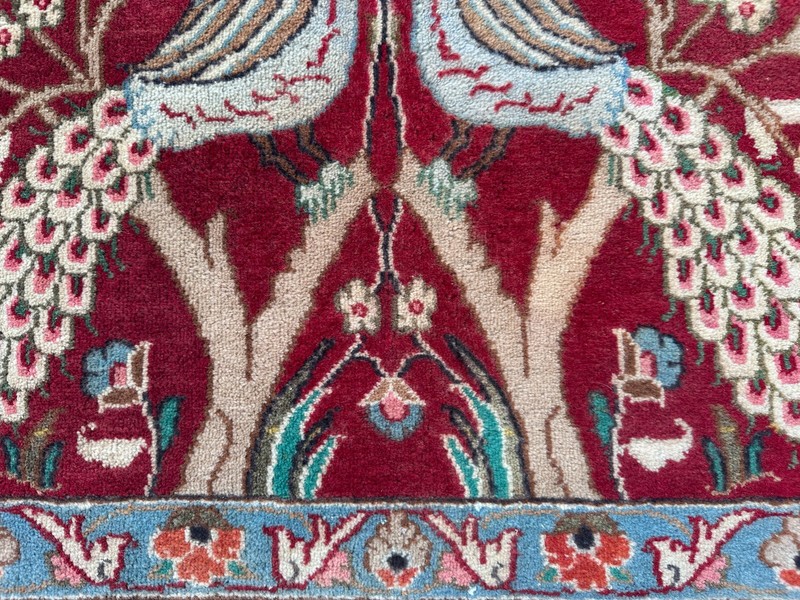 COLLECTORS' ITEM Stunning Vintage Peacock Peafowl Shikargah Pictorial Wall Hang gallery
